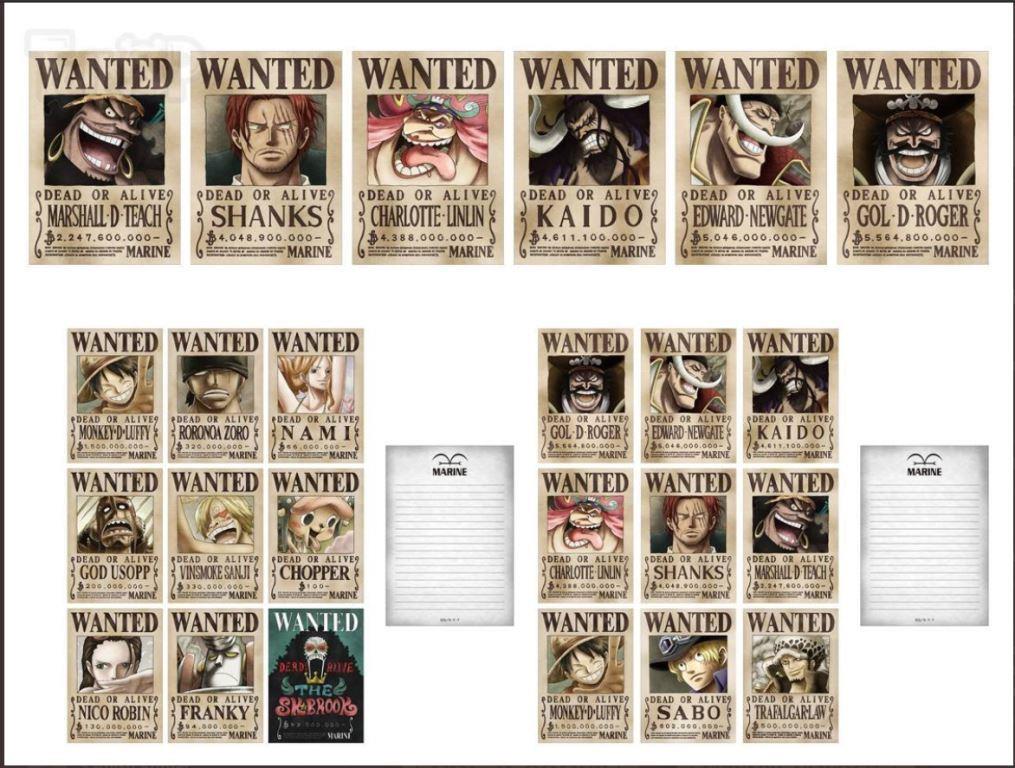 One Piece New Wanted Posters