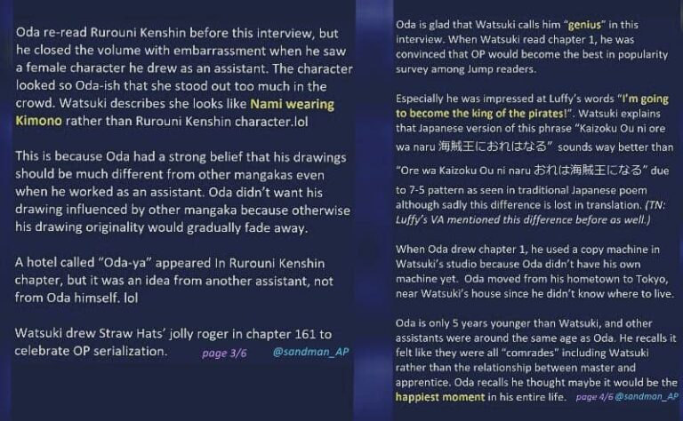 Breaking: Translated Summary Of Heartwarming Interview Between Eiichiro
