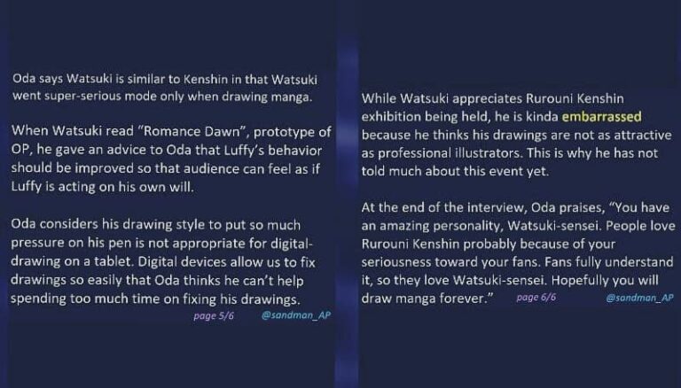 Breaking: Translated Summary Of Heartwarming Interview Between Eiichiro
