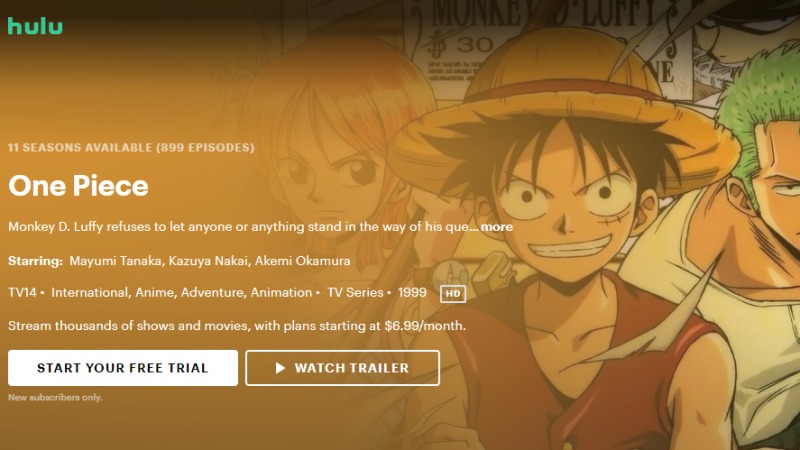 Does Hulu have One Piece?