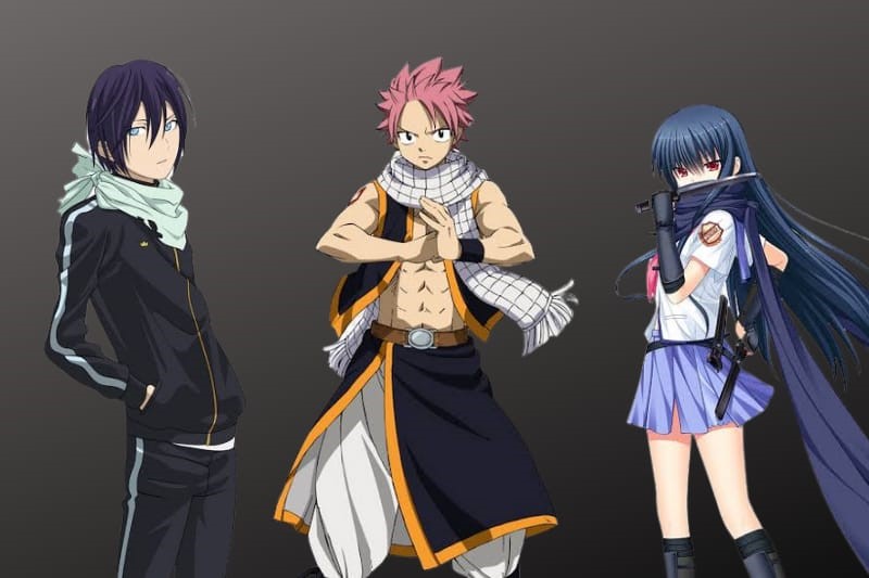 anime characters with scarf