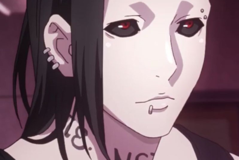 handsome anime boy with black hair and tattoos a  starryai