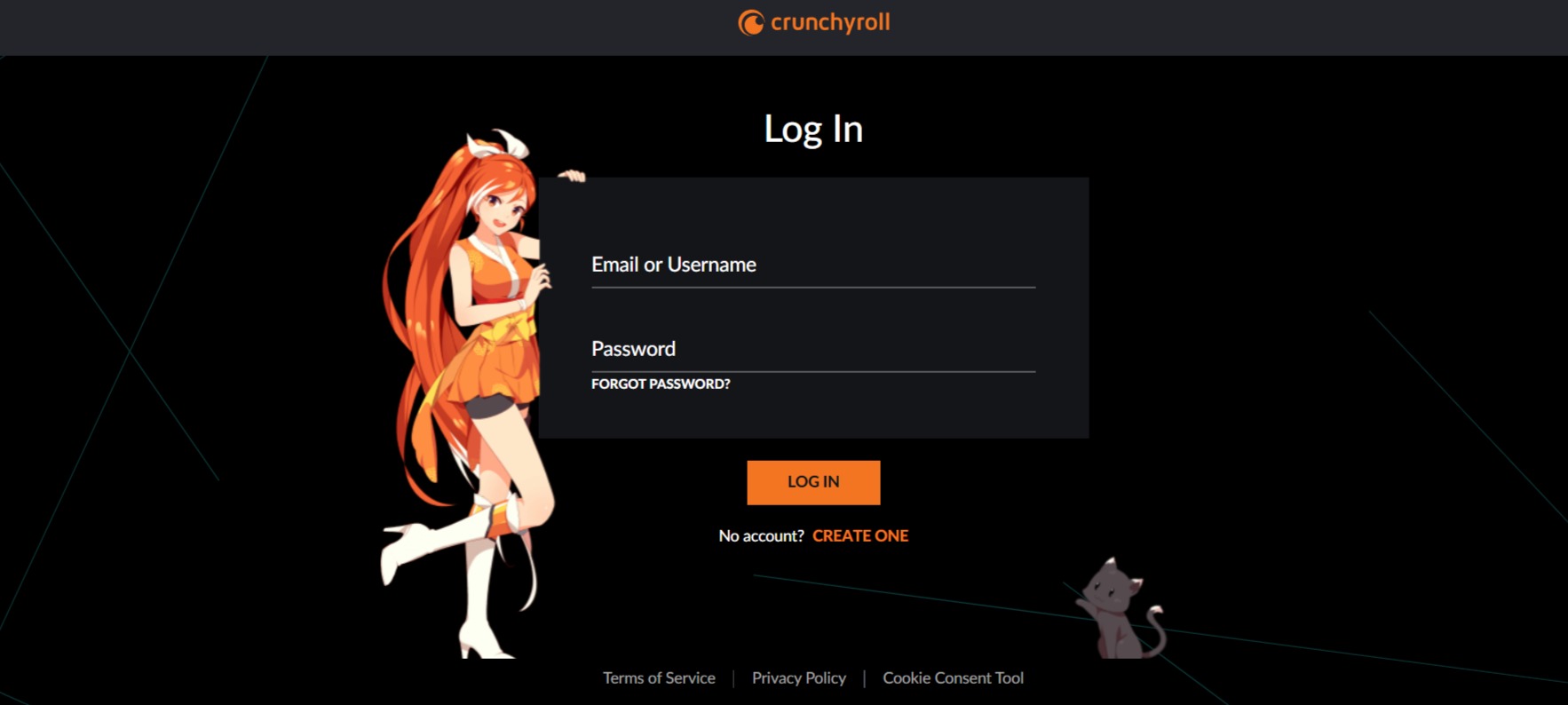 Log in to your Crunchyroll account