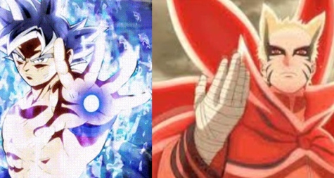 Naruto Baryon Mode vs Goku MUI Comparison