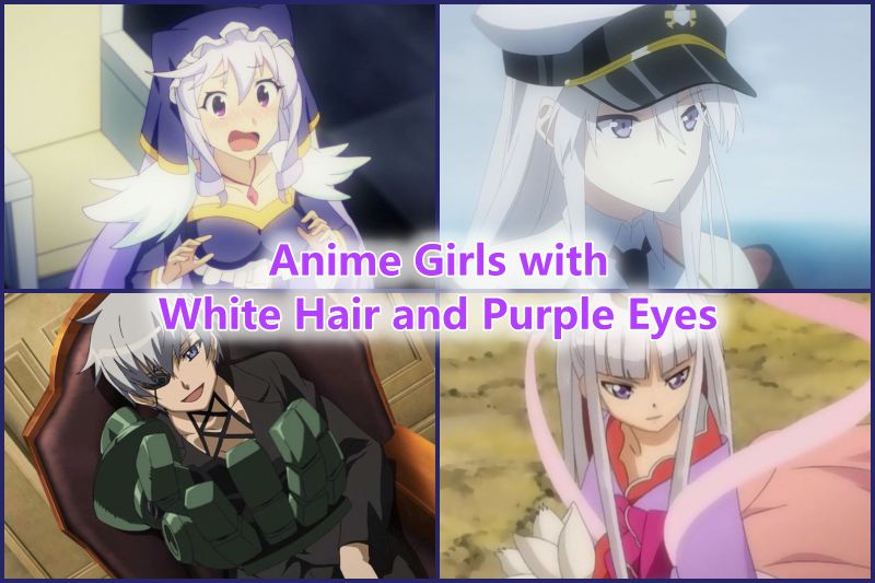 Anime Girls with White Hair and Purple Eyes
