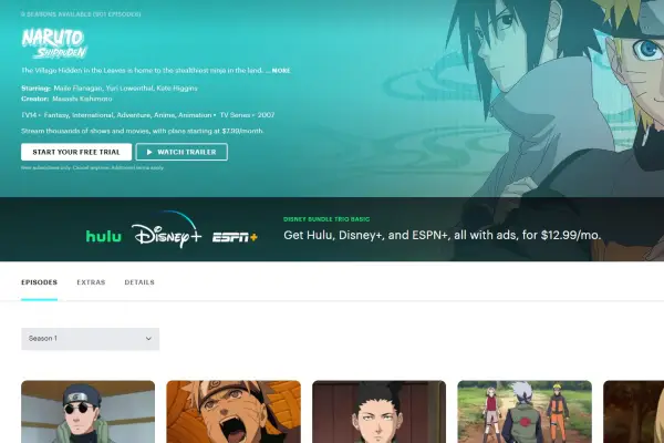 Does Hulu have Naruto Shippuden?