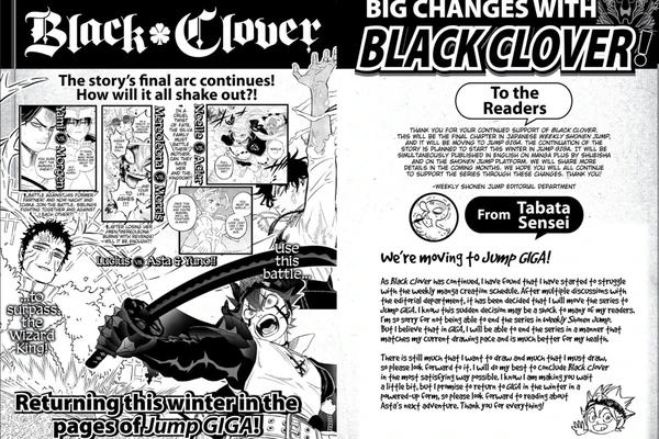 Reason Behind the Magazine Change for Black Clover