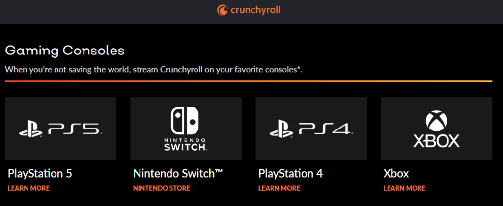 supported gaming consoles