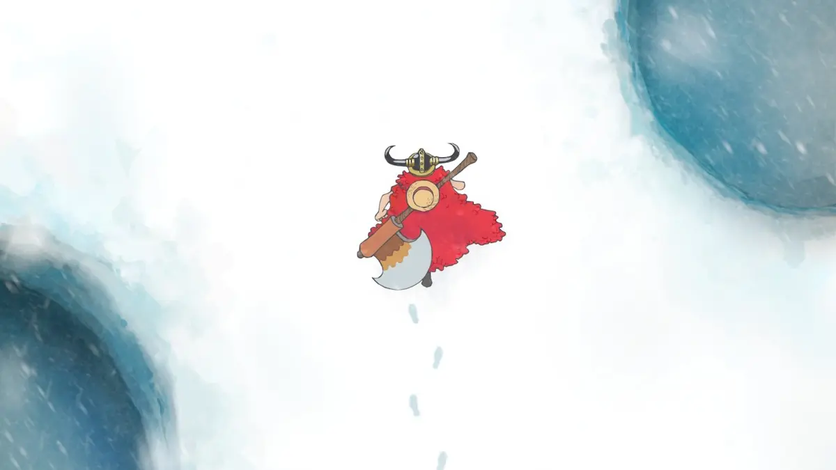 Luffy-walking-in-Elbaf one piece