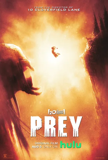 This image is a promotional poster for the 2022 science fiction action film Prey, which serves as a prequel to the Predator franchise. 