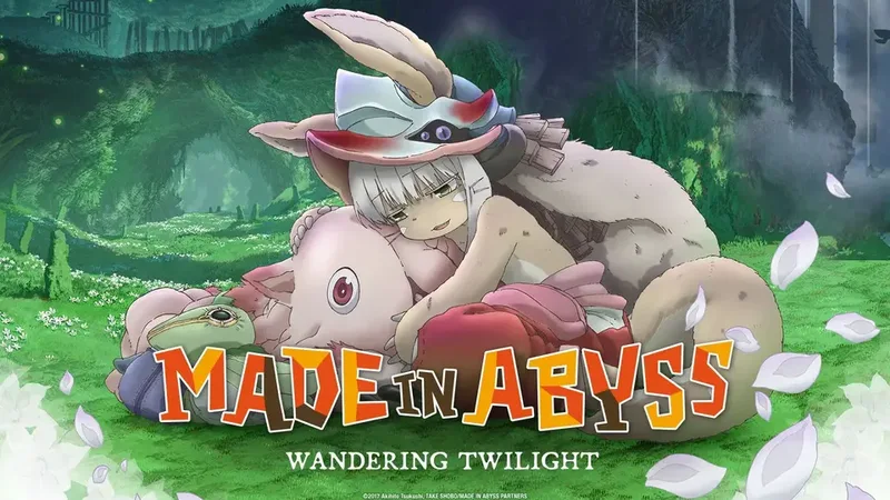 The image is a promotional visual for the anime film Made in Abyss: Wandering Twilight. 