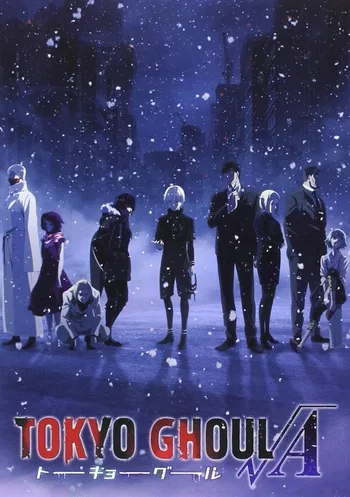 This image is promotional art for the second season of the anime series Tokyo Ghoul, titled Tokyo Ghoul √A (Root A).