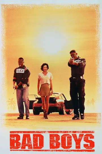 This image shows the theatrical poster for the 1995 American buddy cop action-comedy film Bad Boys, which marked Michael Bay's feature directorial debut.