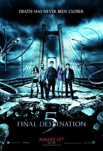 This image is the theatrical poster for the 2011 supernatural horror film Final Destination 5.