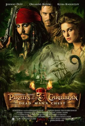 This image is a promotional poster for the 2006 fantasy swashbuckler film Pirates of the Caribbean: Dead Man's Chest.
