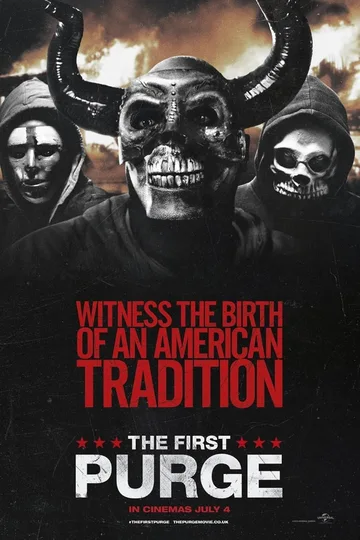 This is the theatrical poster for the 2018 action-horror film The First Purge.