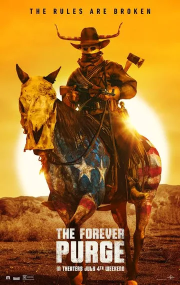 This is the theatrical release poster for the 2021 action horror film The Forever Purge.