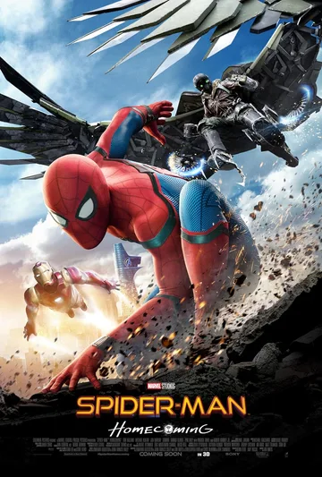 This is the theatrical poster for the 2017 Marvel superhero film Spider-Man: Homecoming, directed by Jon Watts.