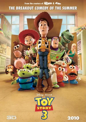 This is the theatrical poster for the 2010 animated film Toy Story 3.