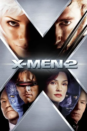 This is a promotional poster for the 2003 superhero film X2: X-Men United.
