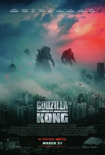This image is the theatrical release poster for the 2021 film Godzilla vs. Kong, the fourth installment in Legendary Pictures' Monsterverse.
