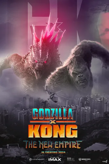 This is the official theatrical poster for the 2024 film Godzilla x Kong: The New Empire.