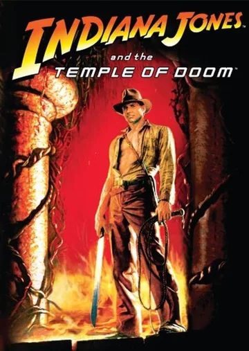 This is the movie poster for the 1984 action-adventure film Indiana Jones and the Temple of Doom.