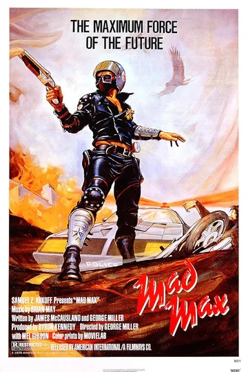 This is an original 1979 theatrical poster for the Australian dystopian action film Mad Max.