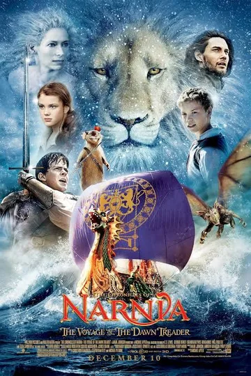 This image is the official theatrical poster for The Chronicles of Narnia: The Voyage of the Dawn Treader, released in December 2010.