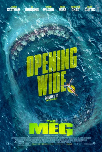 The image shows the official theatrical release poster for the 2018 science fiction action film The Meg.