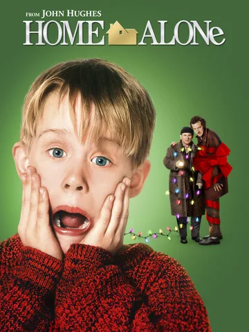 The image displays the promotional poster for the 1990 holiday comedy classic Home Alone.