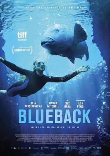 The image shows the official movie poster for the 2022 Australian drama film Blueback.
