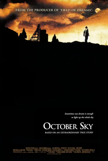 The image shows the theatrical release poster for the 1999 biographical drama film October Sky.