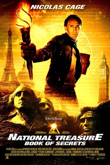 The image displays the theatrical release poster for National Treasure: Book of Secrets, a 2007 American action-adventure film starring Nicolas Cage.