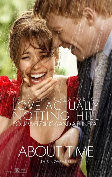 This image is the official theatrical release poster for the 2013 romantic comedy-drama film About Time, directed by Richard Curtis.