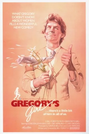 This image shows the original theatrical poster for the 1980 British romantic comedy film Gregory's Girl.
